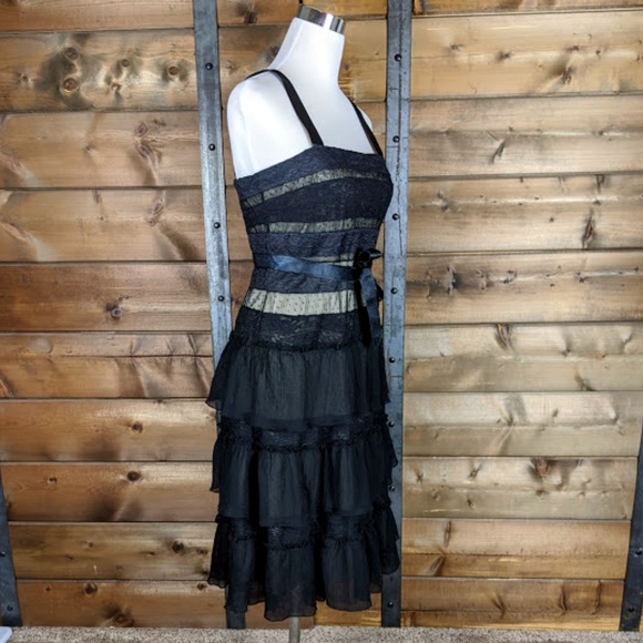 Michael Kors Black Lace Tiered Dress - 8 - Picture 2 of 8